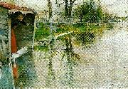 Carl Larsson vid loing grez-grez-sur-loing Spain oil painting artist